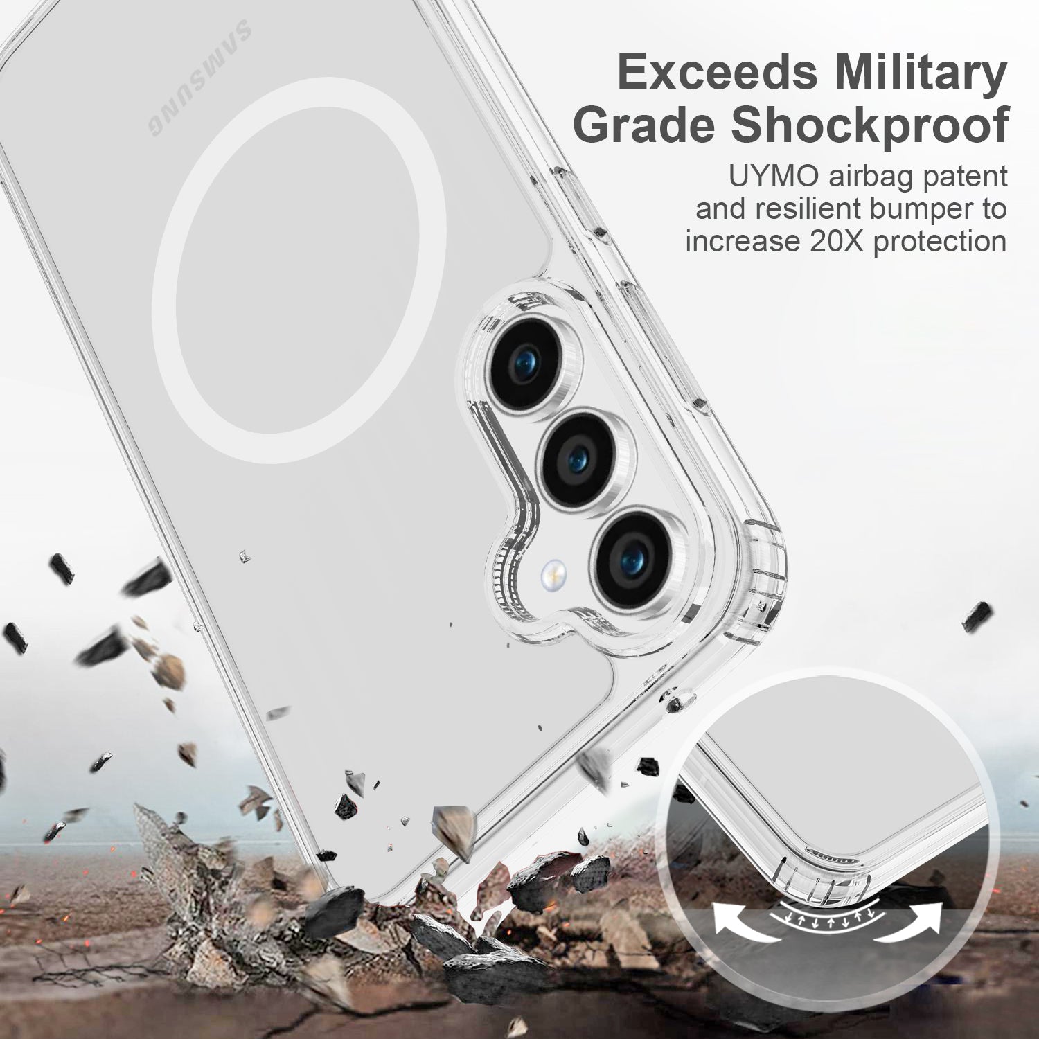 For Samsung Galaxy S23 FE Clear Case Anti-drop Phone Cover Compatible with MagSafe For Samsung Galaxy S23 FE Clear Case Anti-drop Phone Cover Compatible with MagSafe